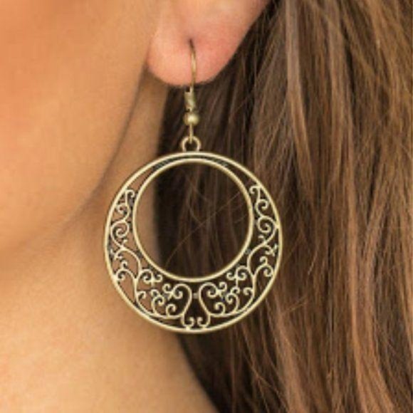 Jewelry - E557 ❤️ Newport Nautical Brass Filigree Earrings Jewelry